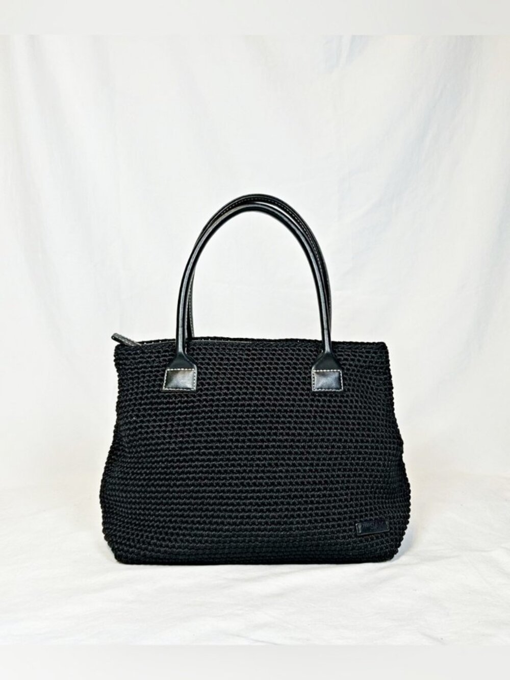 The Sak Black Crochet Elliot Lucca Satchel Handbag